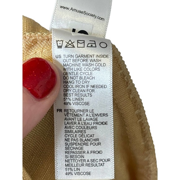 Amuse Society Women's Shorts Relaxed Fit Hi-Waist Woven Beige Medium NWT - Picture 7 of 8